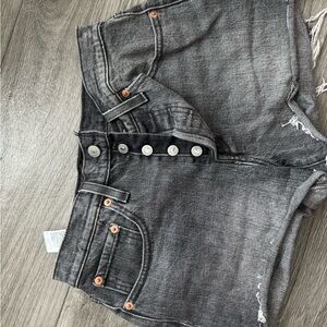 Levi's Charcoal and Light Gray Denim Shorts